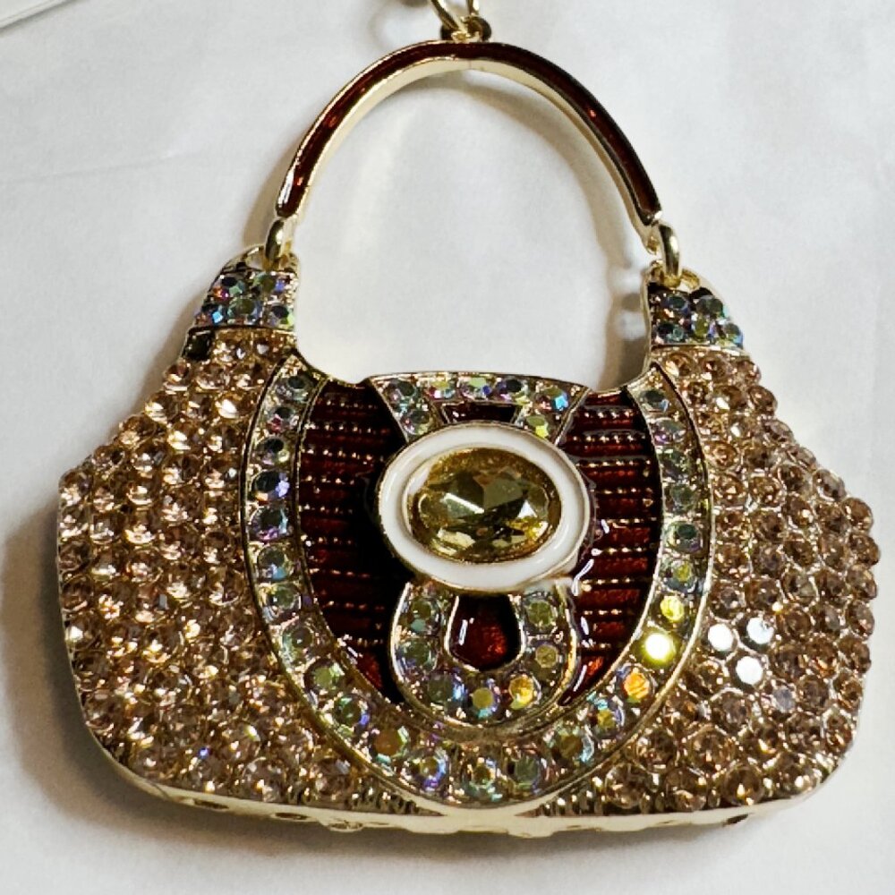 Purse shaped keychain, lots of bling, NWOT